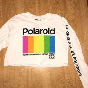 SOLD! On IG Polaroid cropped raw hem long sleeve